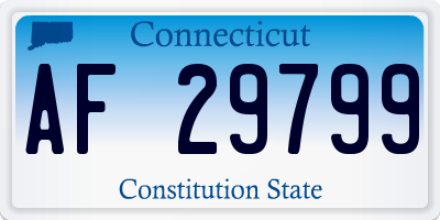 CT license plate AF29799
