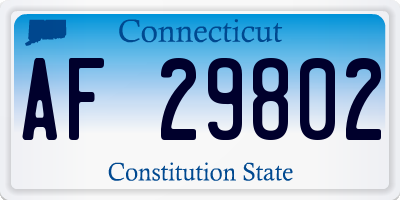 CT license plate AF29802