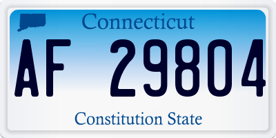CT license plate AF29804