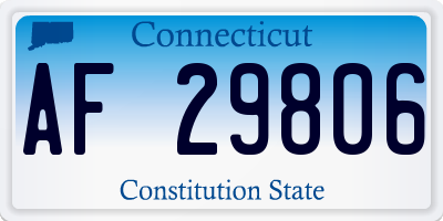 CT license plate AF29806