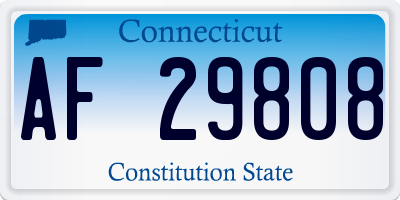CT license plate AF29808