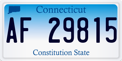 CT license plate AF29815