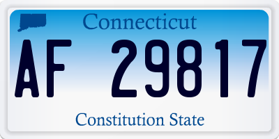 CT license plate AF29817