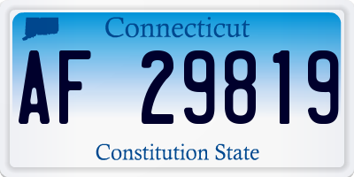 CT license plate AF29819