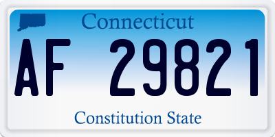 CT license plate AF29821