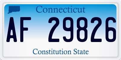 CT license plate AF29826