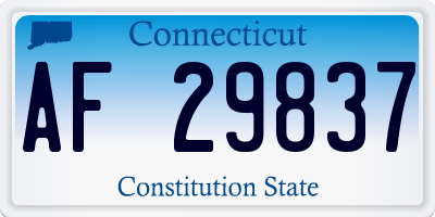 CT license plate AF29837