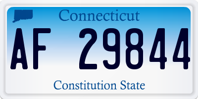 CT license plate AF29844