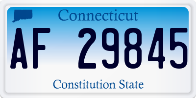 CT license plate AF29845