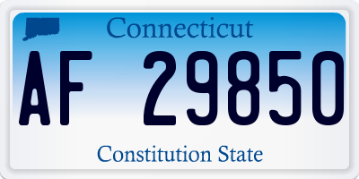 CT license plate AF29850