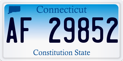 CT license plate AF29852
