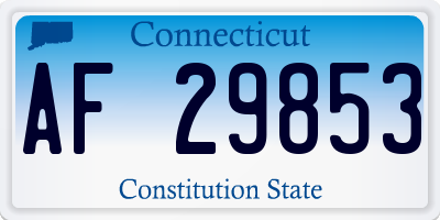 CT license plate AF29853
