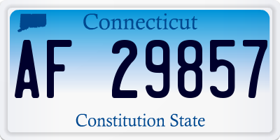 CT license plate AF29857