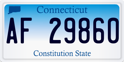 CT license plate AF29860