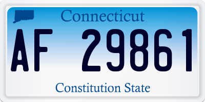 CT license plate AF29861