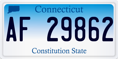CT license plate AF29862