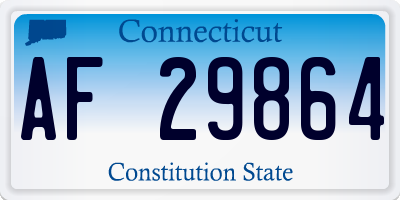 CT license plate AF29864