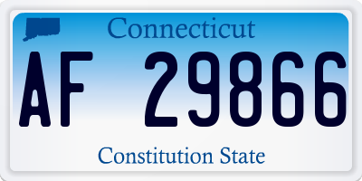 CT license plate AF29866