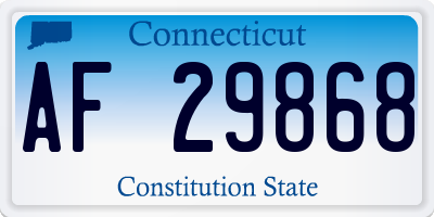 CT license plate AF29868
