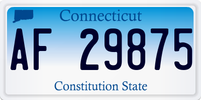 CT license plate AF29875