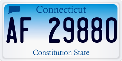 CT license plate AF29880