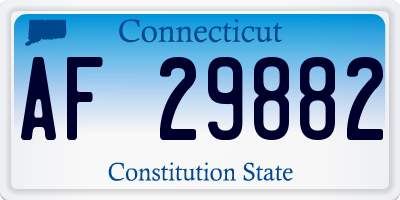 CT license plate AF29882
