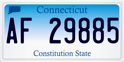 CT license plate AF29885