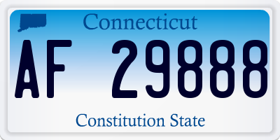 CT license plate AF29888
