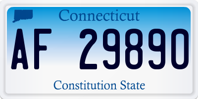CT license plate AF29890