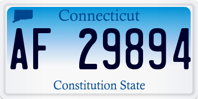 CT license plate AF29894