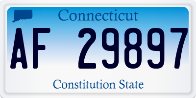 CT license plate AF29897