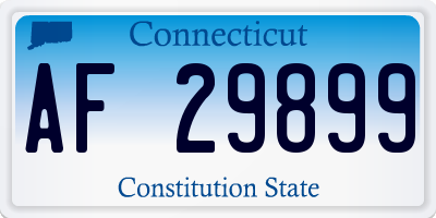CT license plate AF29899