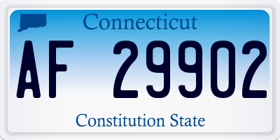 CT license plate AF29902