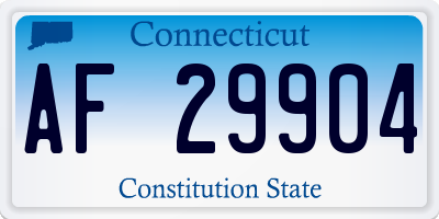 CT license plate AF29904