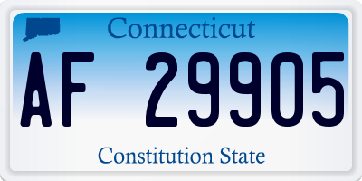 CT license plate AF29905