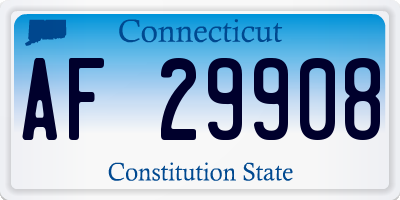CT license plate AF29908