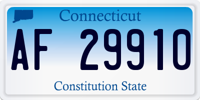CT license plate AF29910