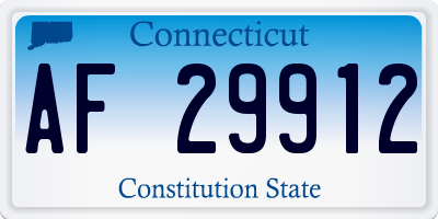 CT license plate AF29912