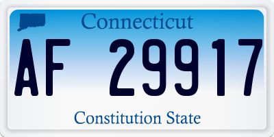 CT license plate AF29917