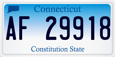 CT license plate AF29918