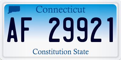 CT license plate AF29921