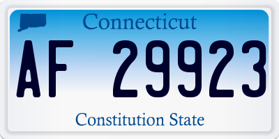CT license plate AF29923