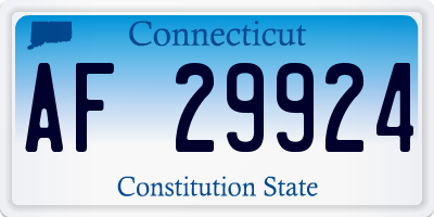 CT license plate AF29924