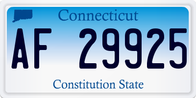CT license plate AF29925