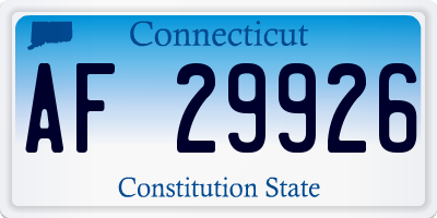 CT license plate AF29926