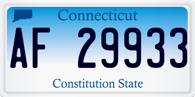 CT license plate AF29933