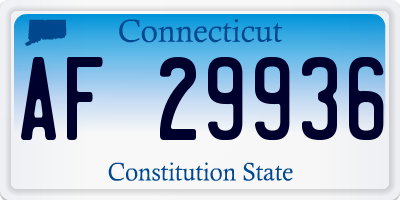 CT license plate AF29936