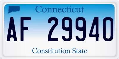 CT license plate AF29940
