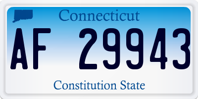 CT license plate AF29943