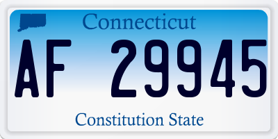 CT license plate AF29945